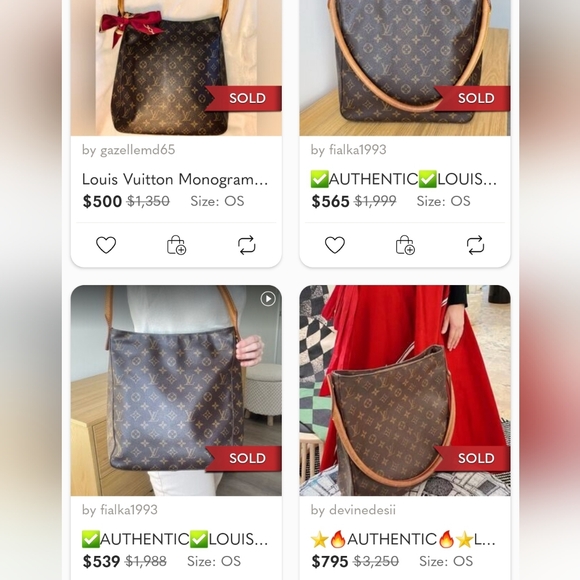 Authentic LOUIS VUITTON Looping GM Monogram Shoulder Tote Bag Purse - Picture 4 of 16